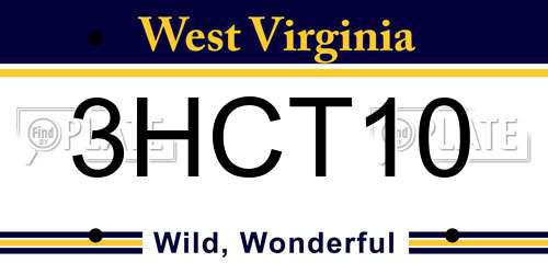 3HCT10 West Virginia License Plate