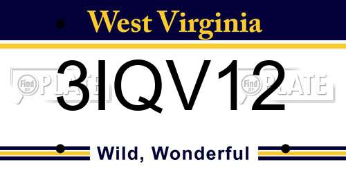 3IQV12 West Virginia License Plate
