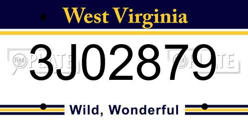 3J02879 West Virginia License Plate