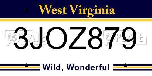3JOZ879 West Virginia License Plate