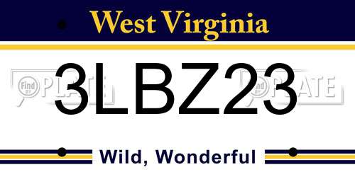 3LBZ23 West Virginia License Plate
