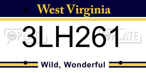 3LH261 West Virginia License Plate
