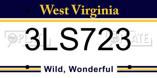 3LS723 West Virginia License Plate