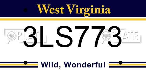 3LS773 West Virginia License Plate