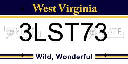 3LST73 West Virginia License Plate