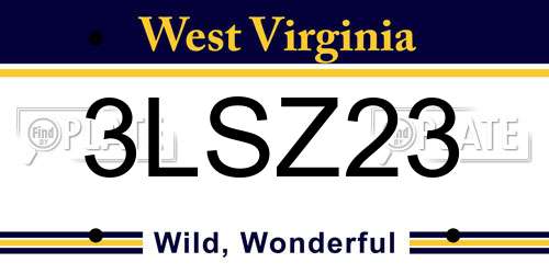 3LSZ23 West Virginia License Plate
