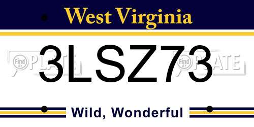 3LSZ73 West Virginia License Plate