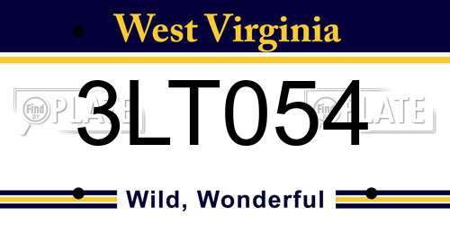 3LT054 West Virginia License Plate