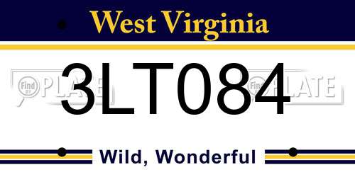 3LT084 West Virginia License Plate