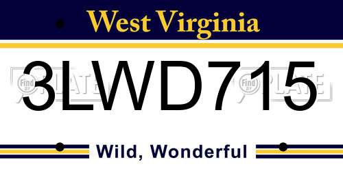 3LWD715 West Virginia License Plate