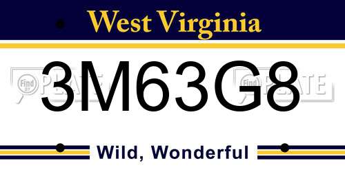 3M63G8 West Virginia License Plate