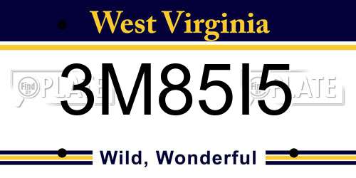 3M85I5 West Virginia License Plate