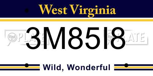 3M85I8 West Virginia License Plate