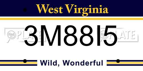 3M88I5 West Virginia License Plate