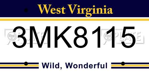3MK8115 West Virginia License Plate
