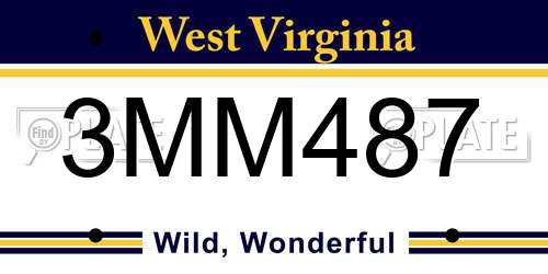 3MM487 West Virginia License Plate