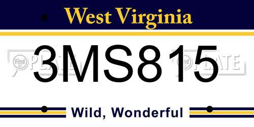 3MS815 West Virginia License Plate