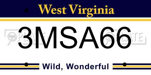 3MSA66 West Virginia License Plate