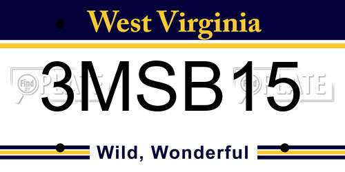 3MSB15 West Virginia License Plate