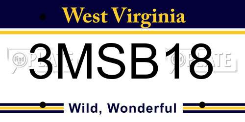 3MSB18 West Virginia License Plate