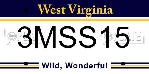 3MSS15 West Virginia License Plate