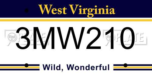 3MW210 West Virginia License Plate