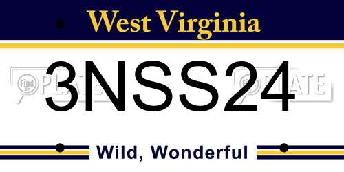 3NSS24 West Virginia License Plate