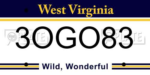 3OGO83 West Virginia License Plate