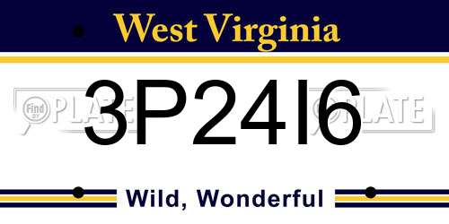 3P24I6 West Virginia License Plate