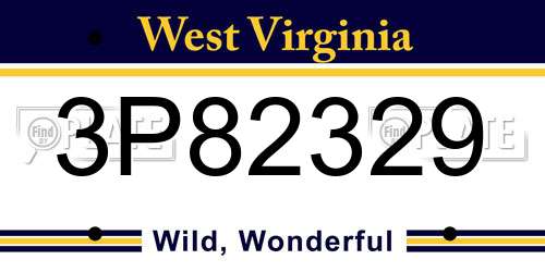 3P82329 West Virginia License Plate