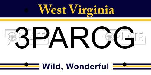 3PARCG West Virginia License Plate