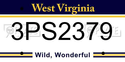 3PS2379 West Virginia License Plate