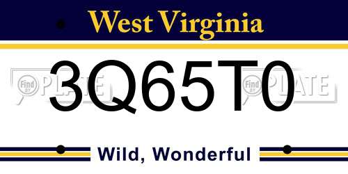 3Q65T0 West Virginia License Plate