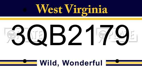 3QB2179 West Virginia License Plate