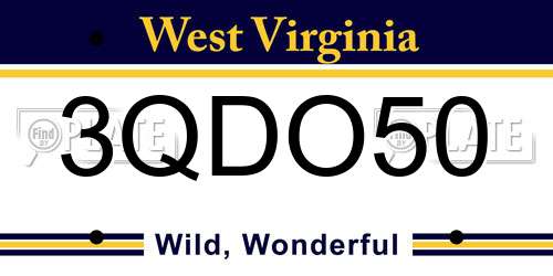 3QDO50 West Virginia License Plate