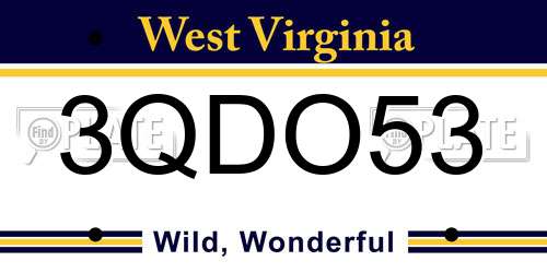 3QDO53 West Virginia License Plate