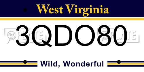 3QDO80 West Virginia License Plate