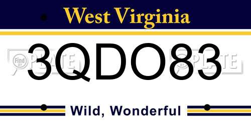 3QDO83 West Virginia License Plate