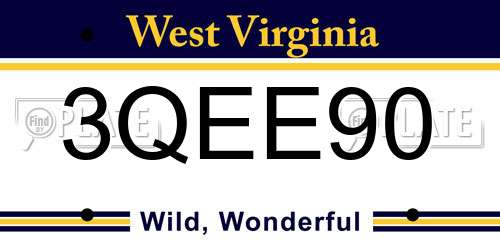 3QEE90 West Virginia License Plate