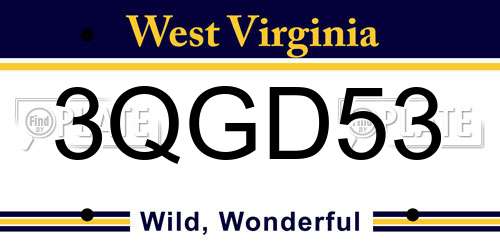 3QGD53 West Virginia License Plate
