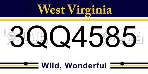 3QQ4585 West Virginia License Plate