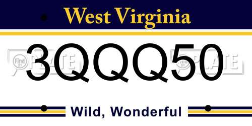3QQQ50 West Virginia License Plate
