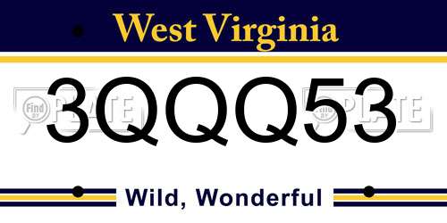 3QQQ53 West Virginia License Plate