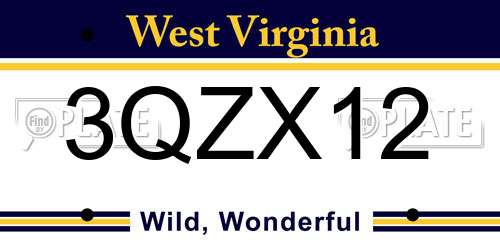 3QZX12 West Virginia License Plate