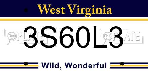 3S60L3 West Virginia License Plate