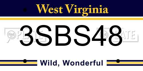 3SBS48 West Virginia License Plate