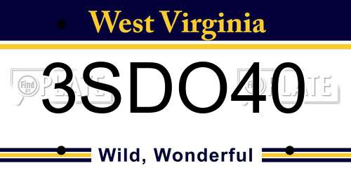 3SDO40 West Virginia License Plate