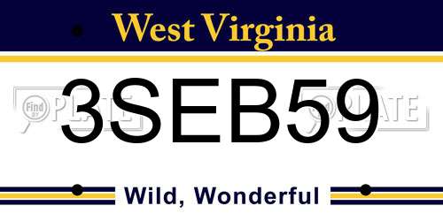 3SEB59 West Virginia License Plate