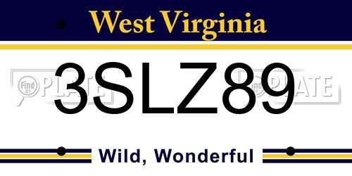 3SLZ89 West Virginia License Plate