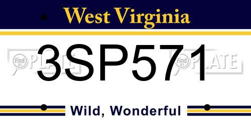 3SP571 West Virginia License Plate
